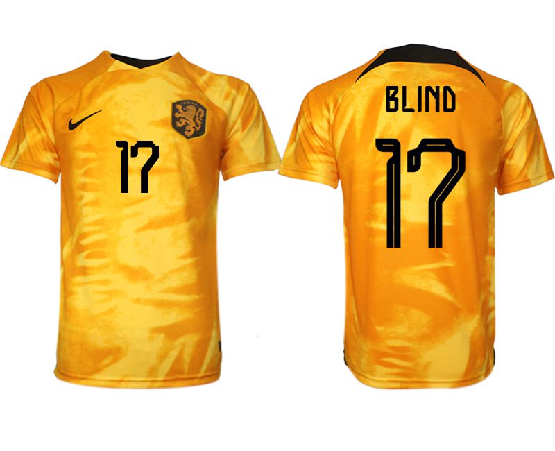 Men 2022 World Cup National Team Netherlands home aaa version yellow #17 Soccer Jersey->->Soccer Country Jersey